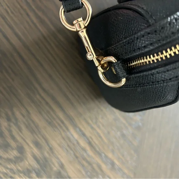 Coach Black Mini Satchel Crossbody Bag with Gold Accents 7x4 EXCELLENT CONDITION - Picture 8 of 11
